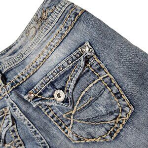 Light Wash Distressed SILVER Tuesday Boot Cut Jeans 25X33